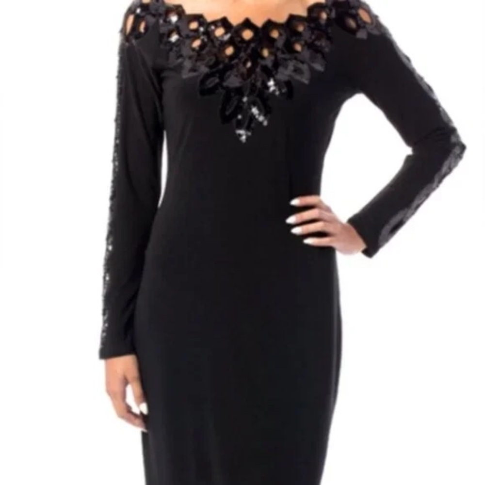 Joseph Ribkoff Dress Sequin Appliqué Style 161995 - Picture 13 of 15